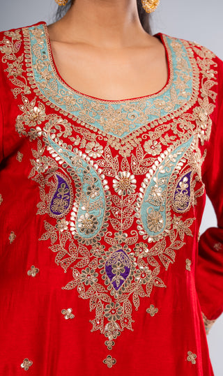 Classic Scarlet Red Kurta Set
