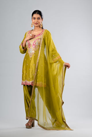 Olive Green Kurta Set