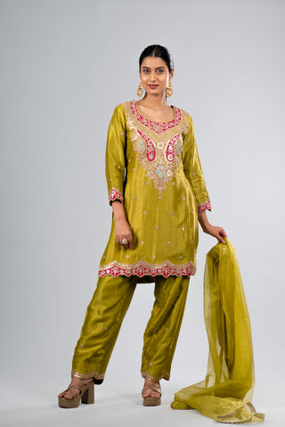 Olive Green Kurta Set