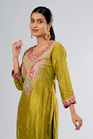 Olive Green Kurta Set