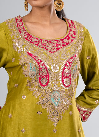 Olive Green Kurta Set