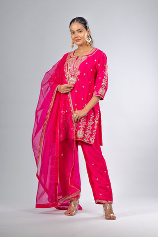 Fuchsia Pink Kurta Set