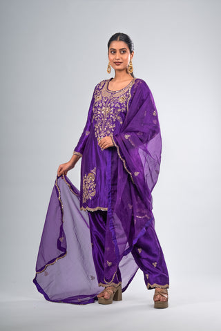 Royal Purple Amethyst Embroidered Suit