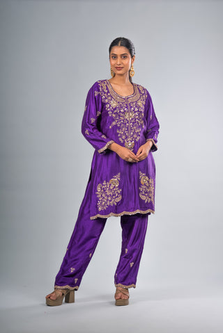 Royal Purple Amethyst Embroidered Suit