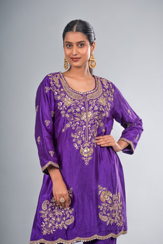 Royal Purple Amethyst Embroidered Suit