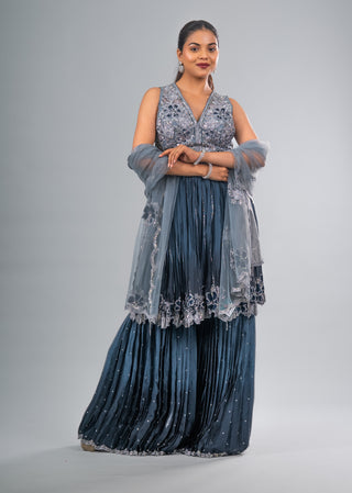 Midnight Navy Blue Garara Set