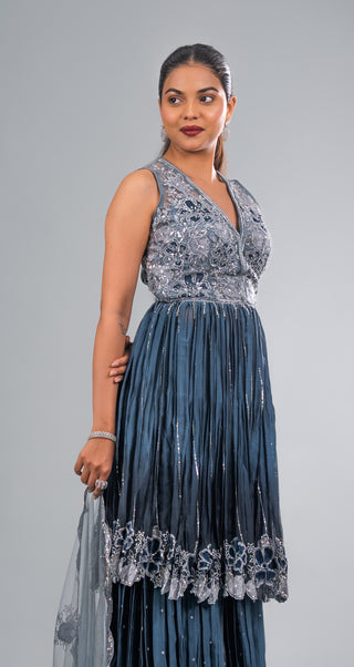 Midnight Navy Blue Garara Set