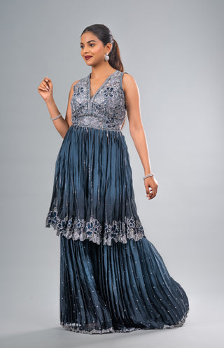 Midnight Navy Blue Garara Set