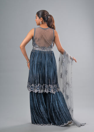 Midnight Navy Blue Garara Set