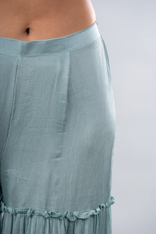 Aqua Blue Kurta Garara Set