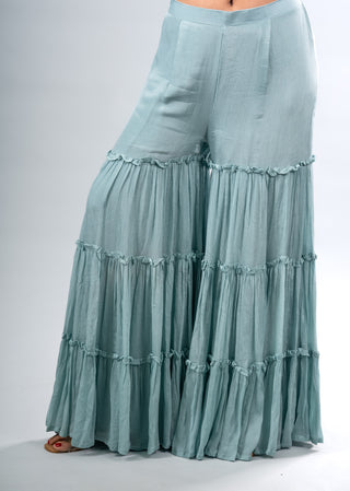 Aqua Blue Kurta Garara Set