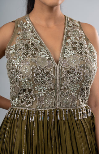 Regal Olive Green Garara Set