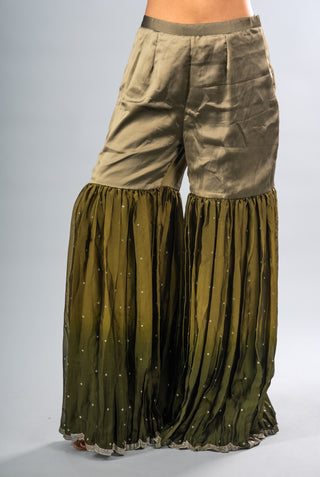 Regal Olive Green Garara Set