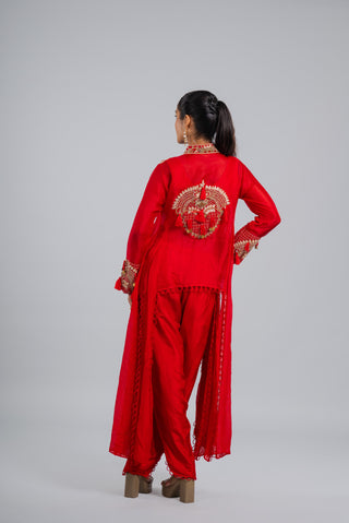 Crimson Red Embroidered Set