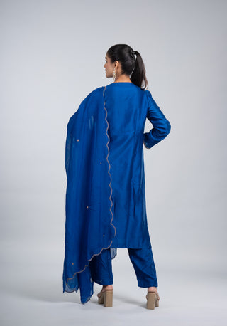 Royal Blue Embroidered Kurta Set