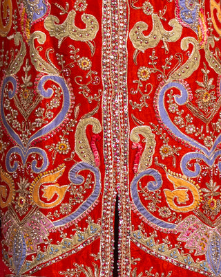 Rust Orange Embroidered Palazzo Set