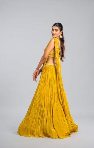 Sunflower Yellow Draped Saree