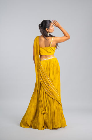 Sunflower Yellow Draped Saree