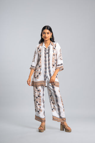 Monochrome Printed Co-ord Set with Luxe Geometric Detailing