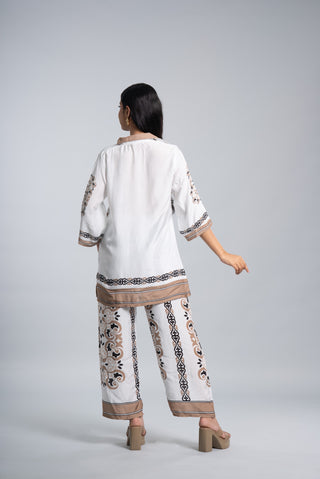 Monochrome Printed Co-ord Set with Luxe Geometric Detailing