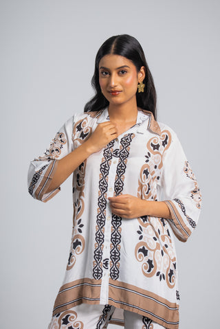 Monochrome Printed Co-ord Set with Luxe Geometric Detailing