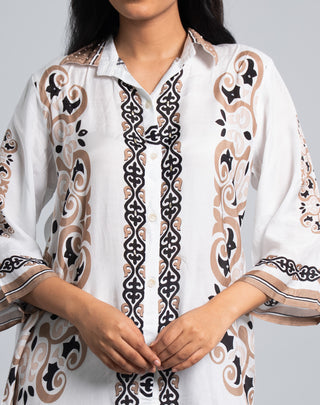 Monochrome Printed Co-ord Set with Luxe Geometric Detailing