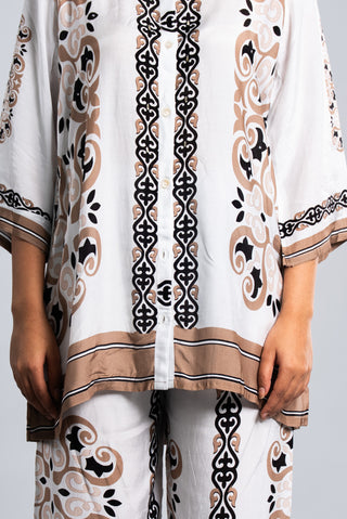 Monochrome Printed Co-ord Set with Luxe Geometric Detailing