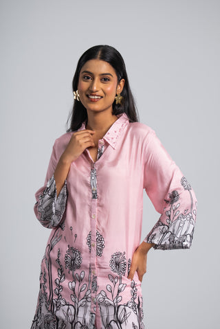 Blush Pink Botanical Printed Co-ord Set