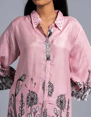 Blush Pink Botanical Printed Co-ord Set