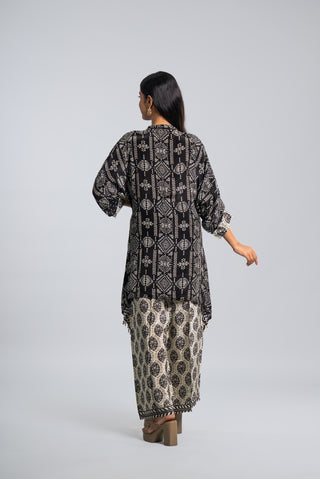 Black and Ivory Printed Co-ord