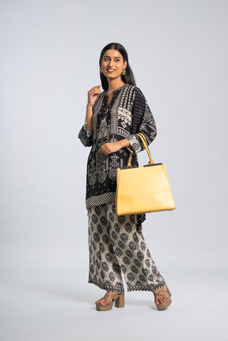 Black and Ivory Printed Co-ord