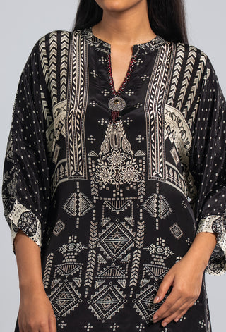 Black and Ivory Printed Co-ord