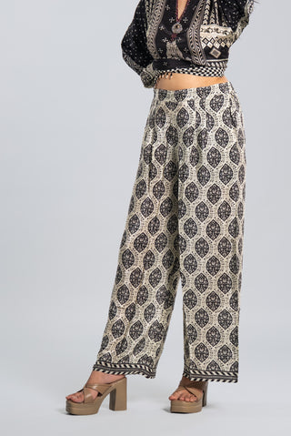 Black and Ivory Printed Co-ord