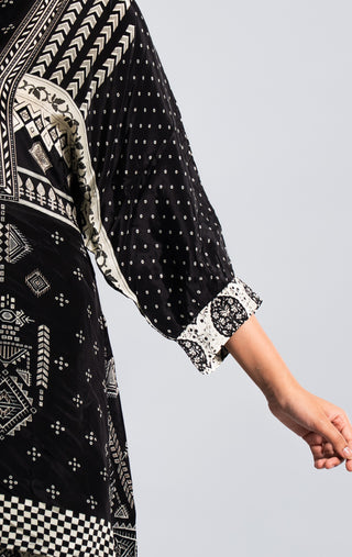 Black and Ivory Printed Co-ord