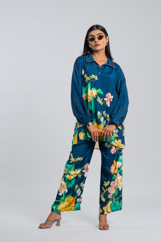 Navy Tropical Floral Co-ord Set