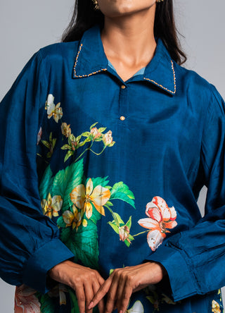 Navy Tropical Floral Co-ord Set