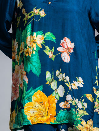 Navy Tropical Floral Co-ord Set