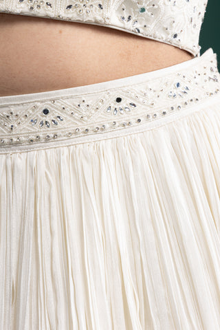 Pearl Cream White Mirror Embellished Jacket