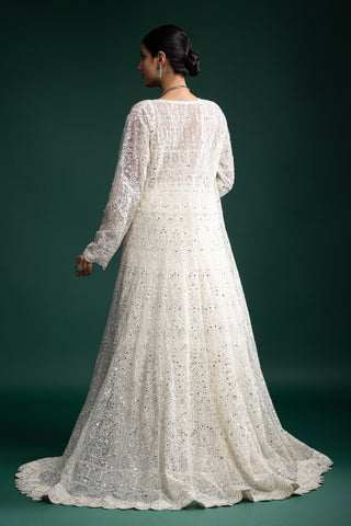 Pearl Cream White Mirror Embellished Jacket