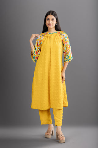 Mustard Yellow Kurta Set