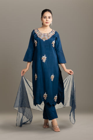 Sophisticated Navy Blue Kurta Set