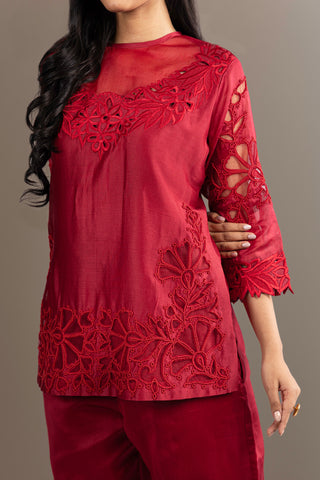 Deep Red Tonal Co-ord Set