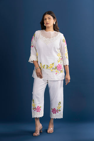 White Floral Co-ord Set