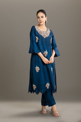 Sophisticated Navy Blue Kurta Set