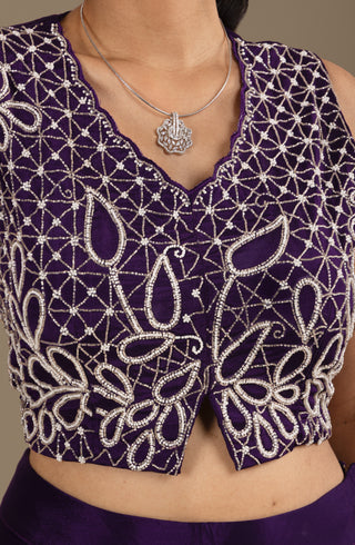 Royal Purple Drape Skirt Set