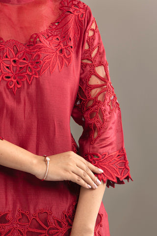 Deep Red Tonal Co-ord Set