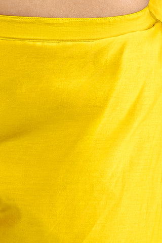 White Embroidered Yellow Kurta Set