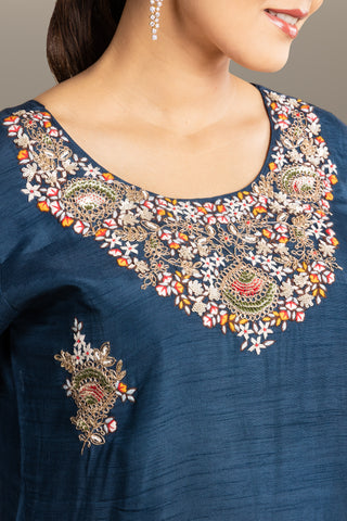 Sophisticated Navy Blue Kurta Set