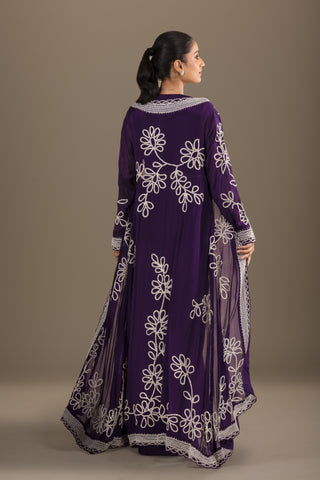 Royal Purple Drape Skirt Set