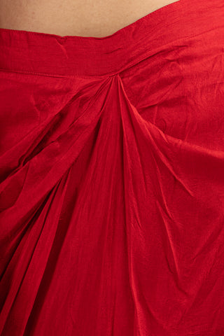 Scarlet Red Draped Skirt Set
